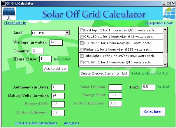 ClassleSoft | Solar Off Grid Calculator Application Has Been Released